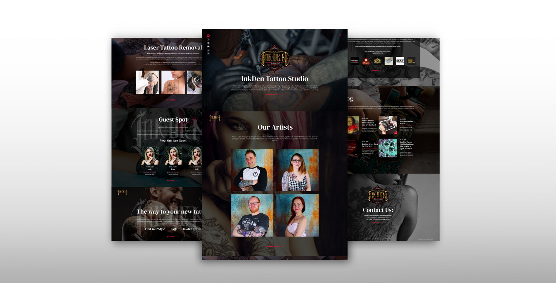 InkDen Tattoo Studio, Wild Head Studio, strona internetowa