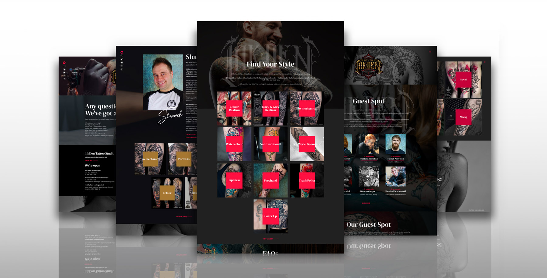 InkDen Tattoo Studio, Wild Head Studio, strona internetowa