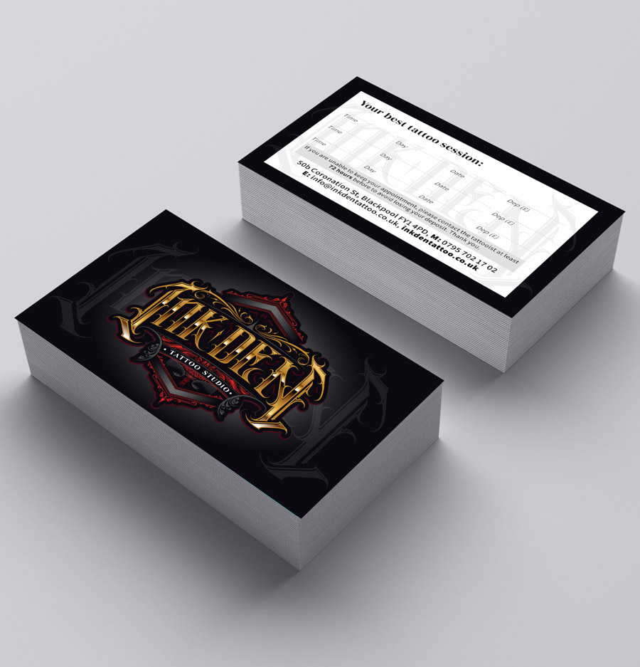 InkDen Tattoo Studio, Wild Head Studio, wizytówka