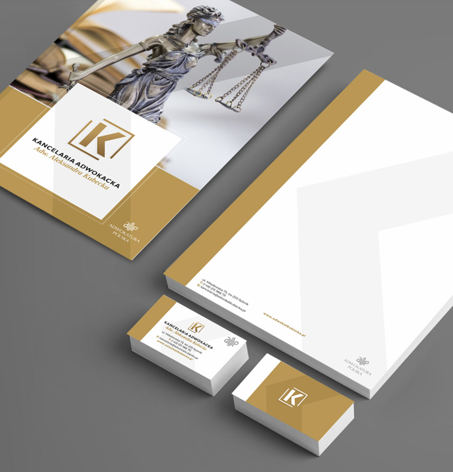 Kancelaria Adwokacka Adwokat Aleksandra Kubecka, Wild Head Studio, identyfikacja wizualna