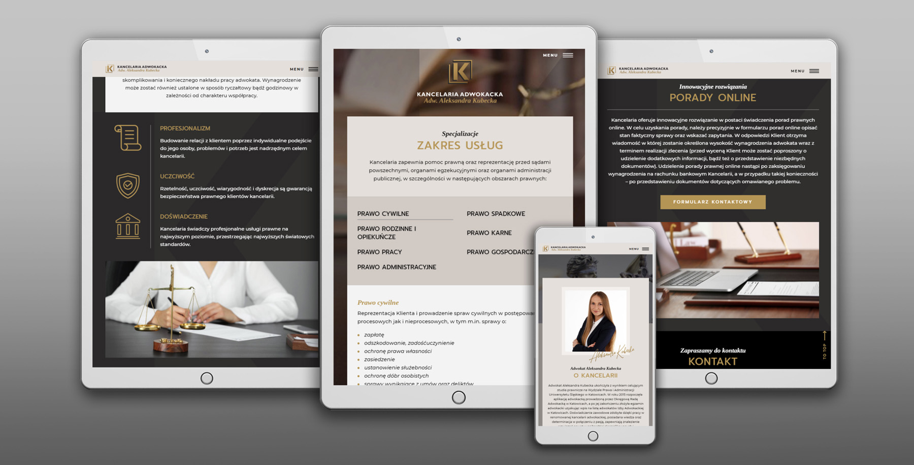 Kancelaria Adwokacka Adwokat Aleksandra Kubecka, Wild Head Studio, strona internetowa