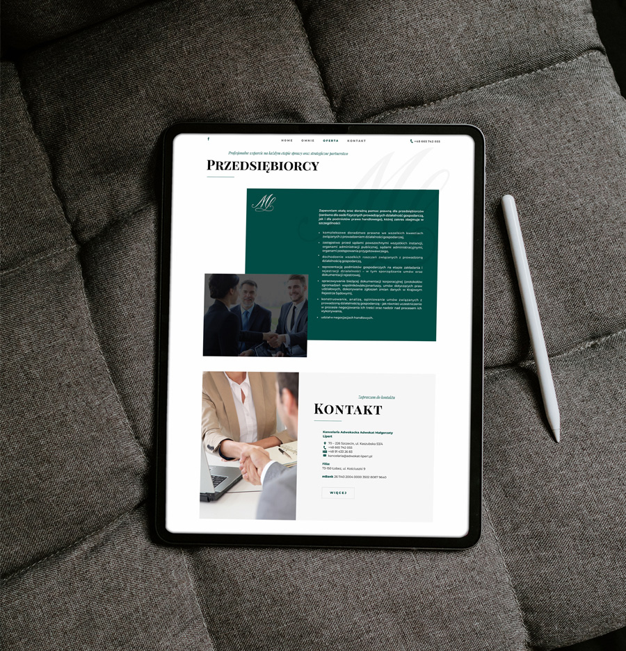 Kancelaria Adwokacka Adwokat Małgorzata Lipert, Wild Head Studio, strona internetowa