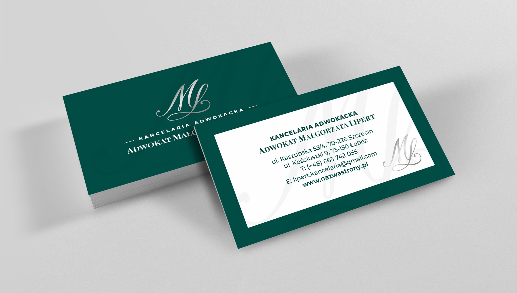 Kancelaria Adwokacka Adwokat Małgorzata Lipert, Wild Head Studio, wizytówki