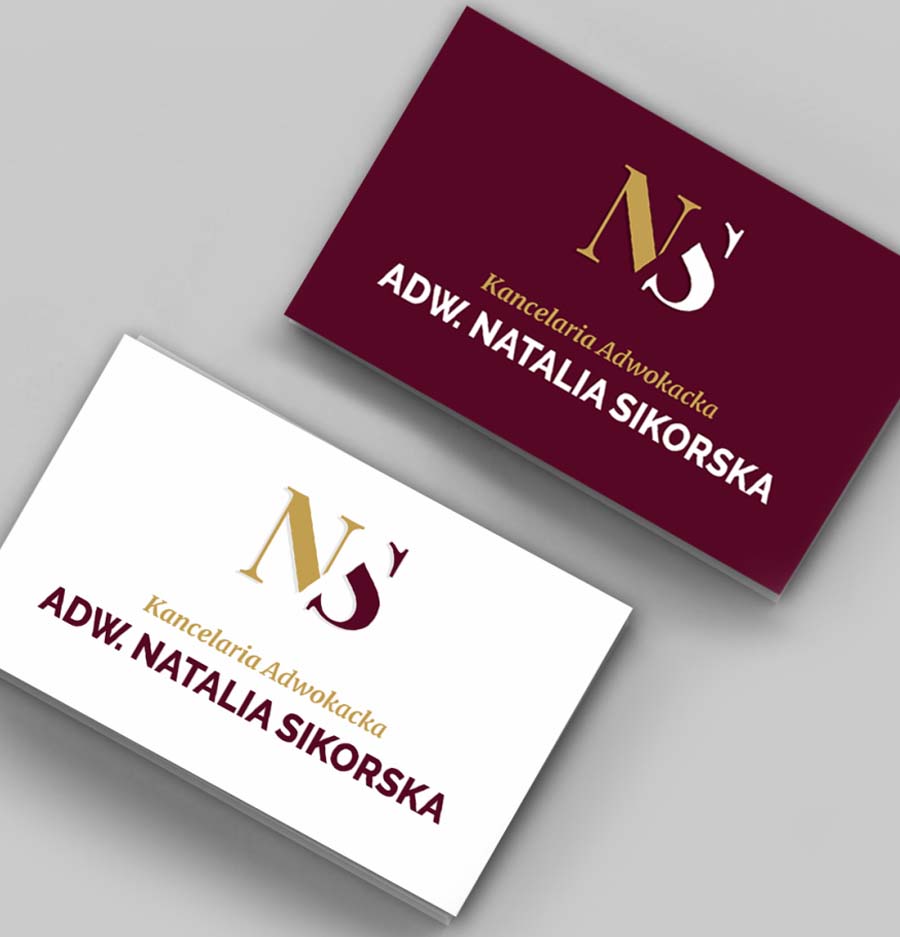 Kancelaria Adwokacka Adwokat Natalia Sikorska, Wild Head Studio, wizytówki